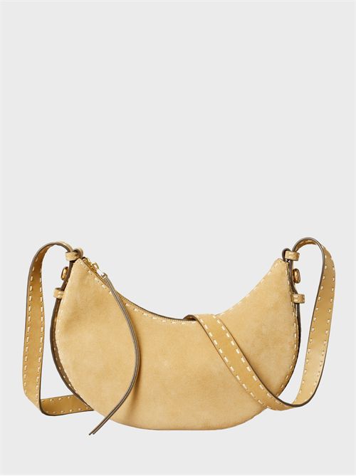 Borsa a mezzaluna piccola in suede con impuntura a vista TORY BURCH | 178680250